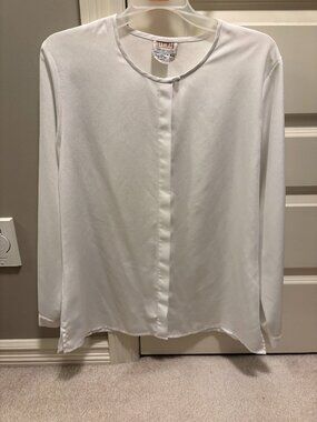 CLASSIC BRAEMAR LONG SLEEVE WHITE BLOUSE